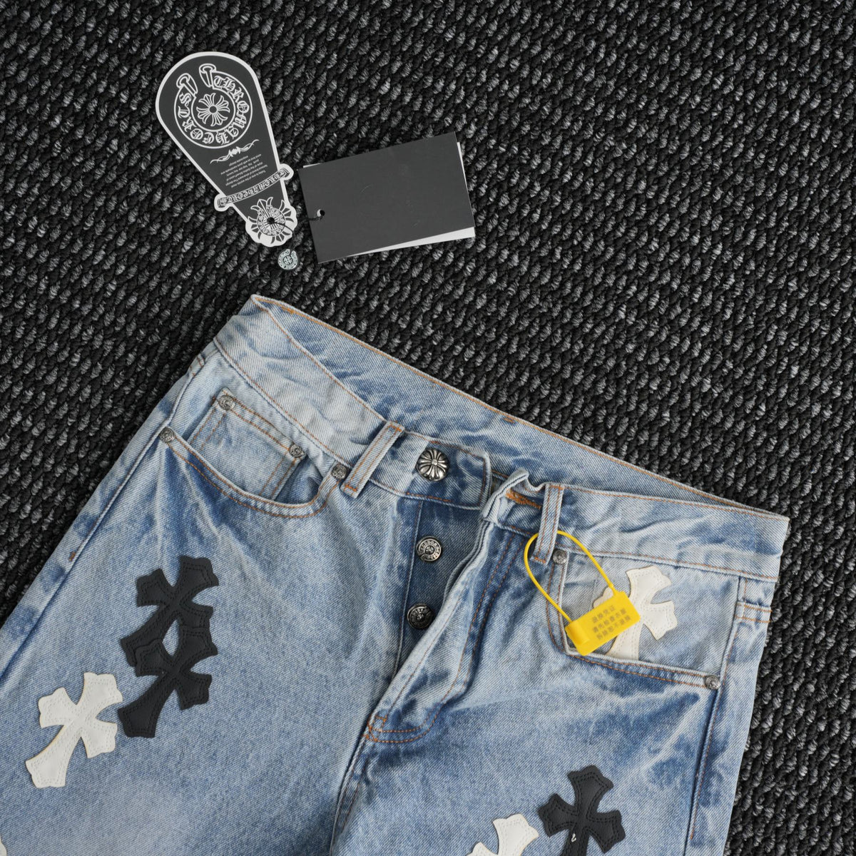 Chrome Hearts Light Blue Cross Patch Jeans ¡ª context