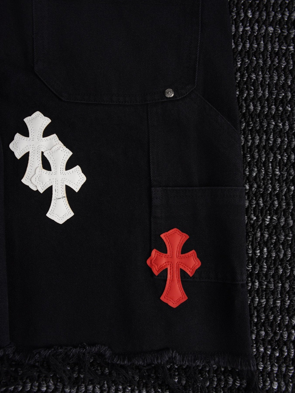 Chrome Hearts Cross Patch Black Shorts ¡ª detail