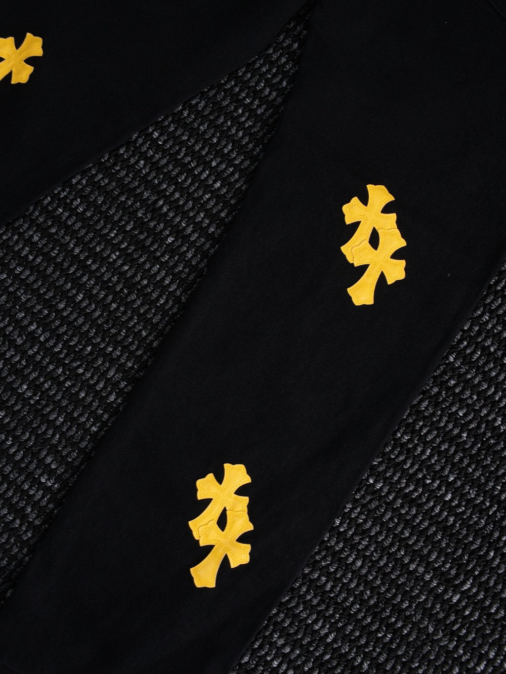 Chrome Hearts Yellow Cross Patch Black Jeans ¡ª detail