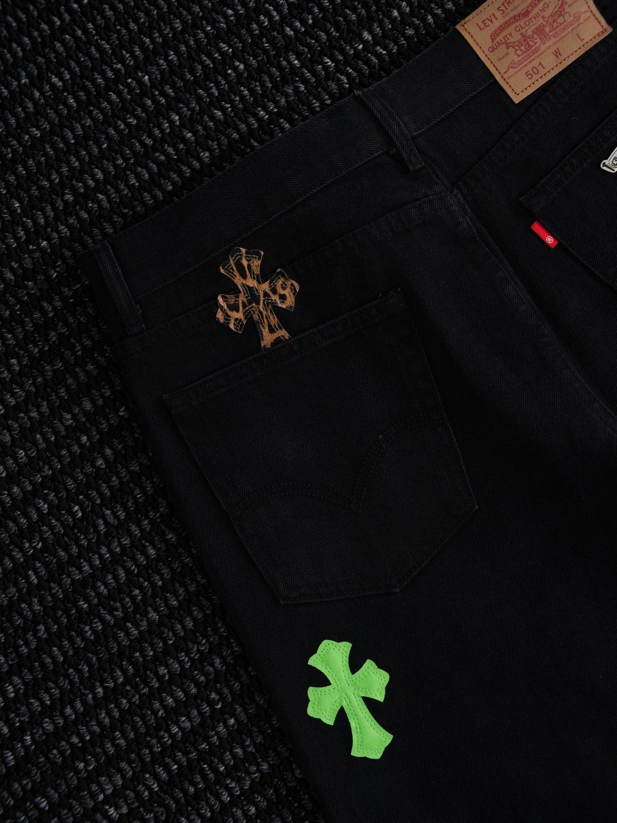 Chrome Hearts Leopard Cross Graphic Denim Pants ¡ª detail