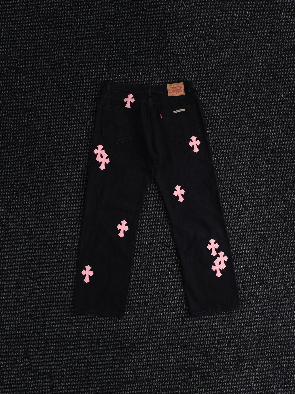 Chrome Hearts Pink Cross Patch Black Jeans ¡ª hero