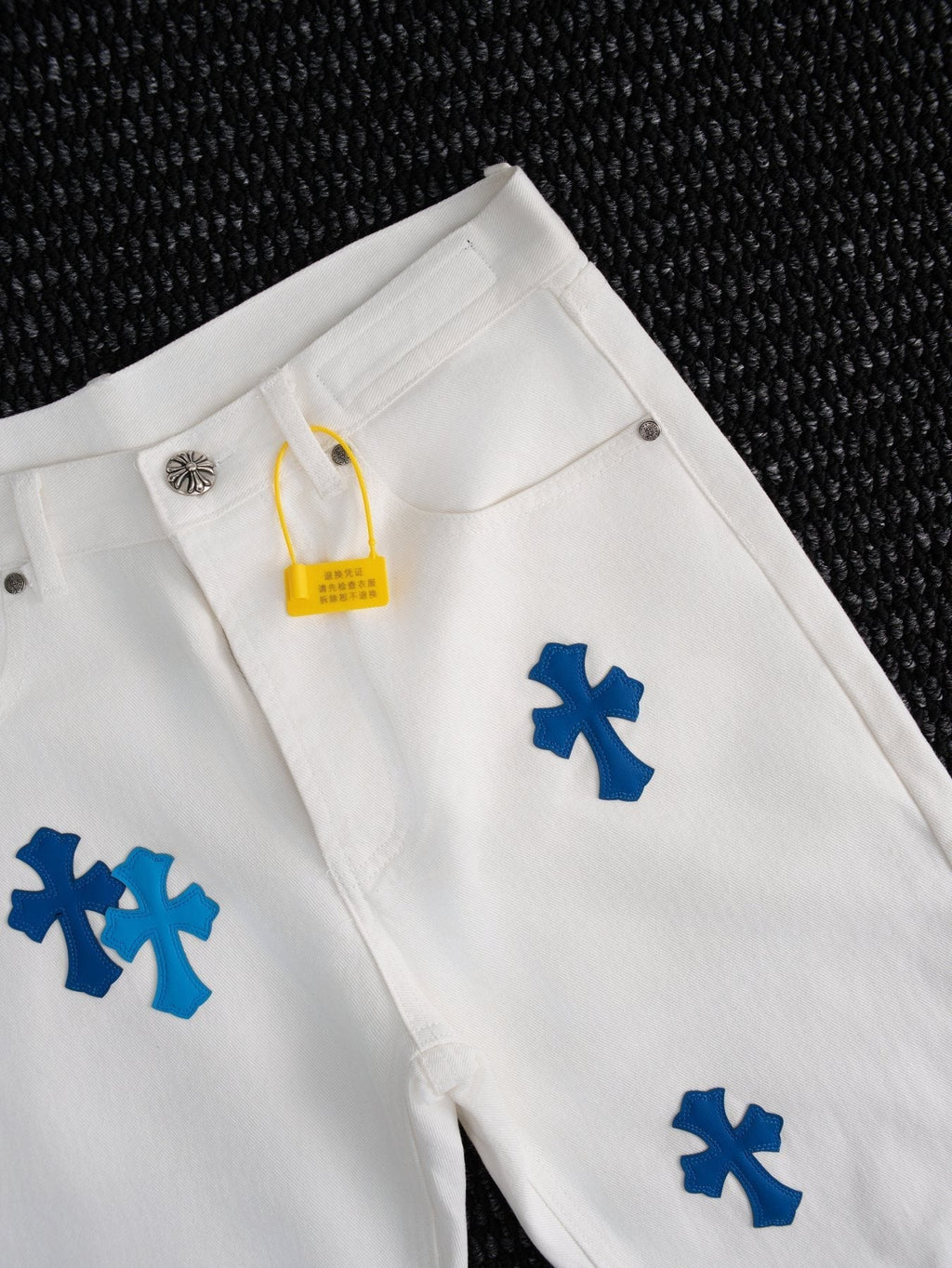 Chrome Hearts White Cross Patch Jeans ¡ª front