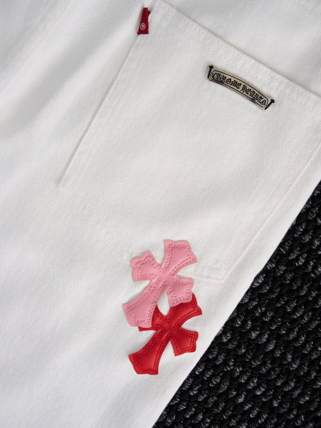 Chrome Hearts White Cross Patch Jeans ¡ª detail