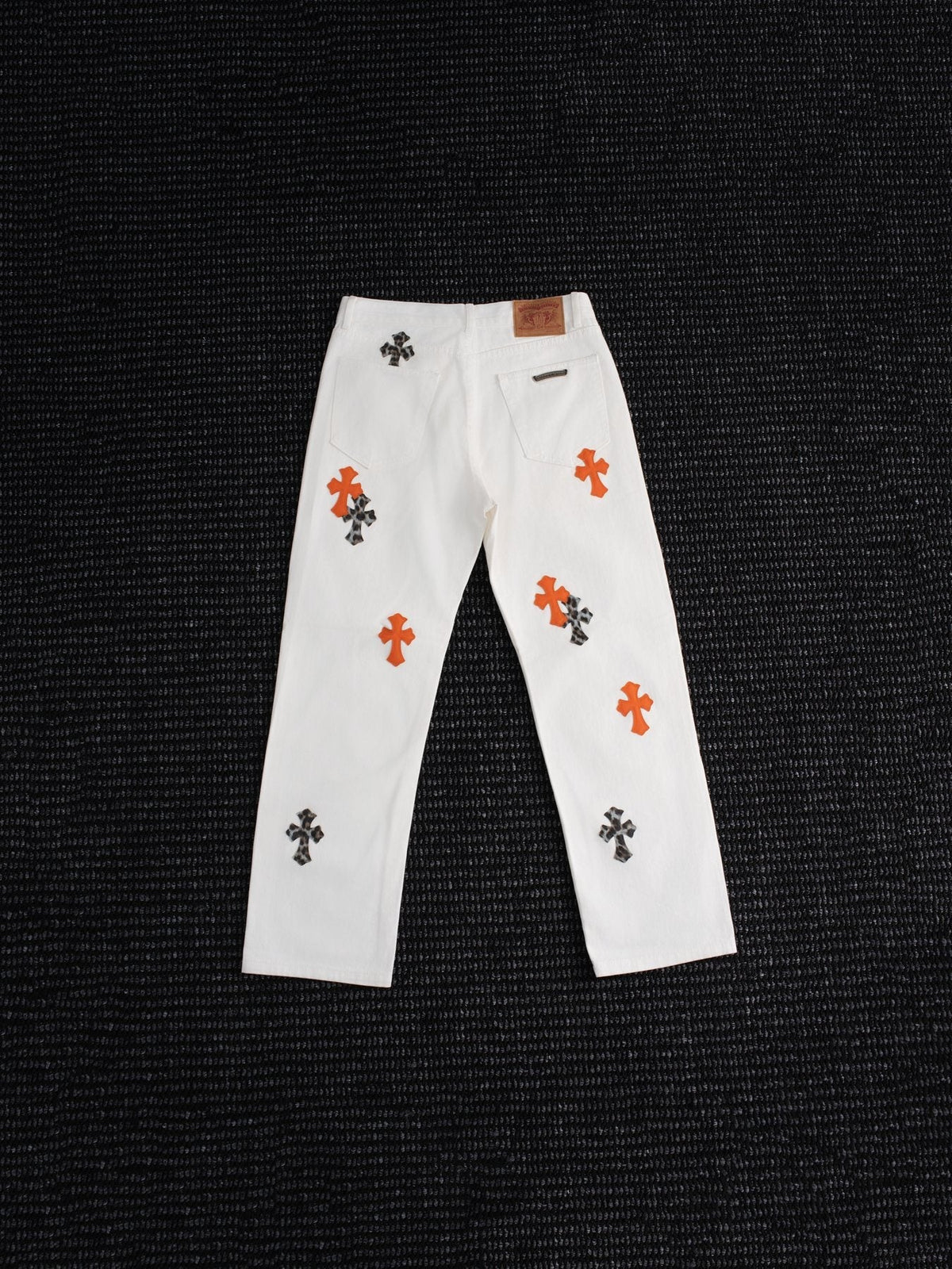 Chrome Hearts Cross Patch White Jeans ¡ª back