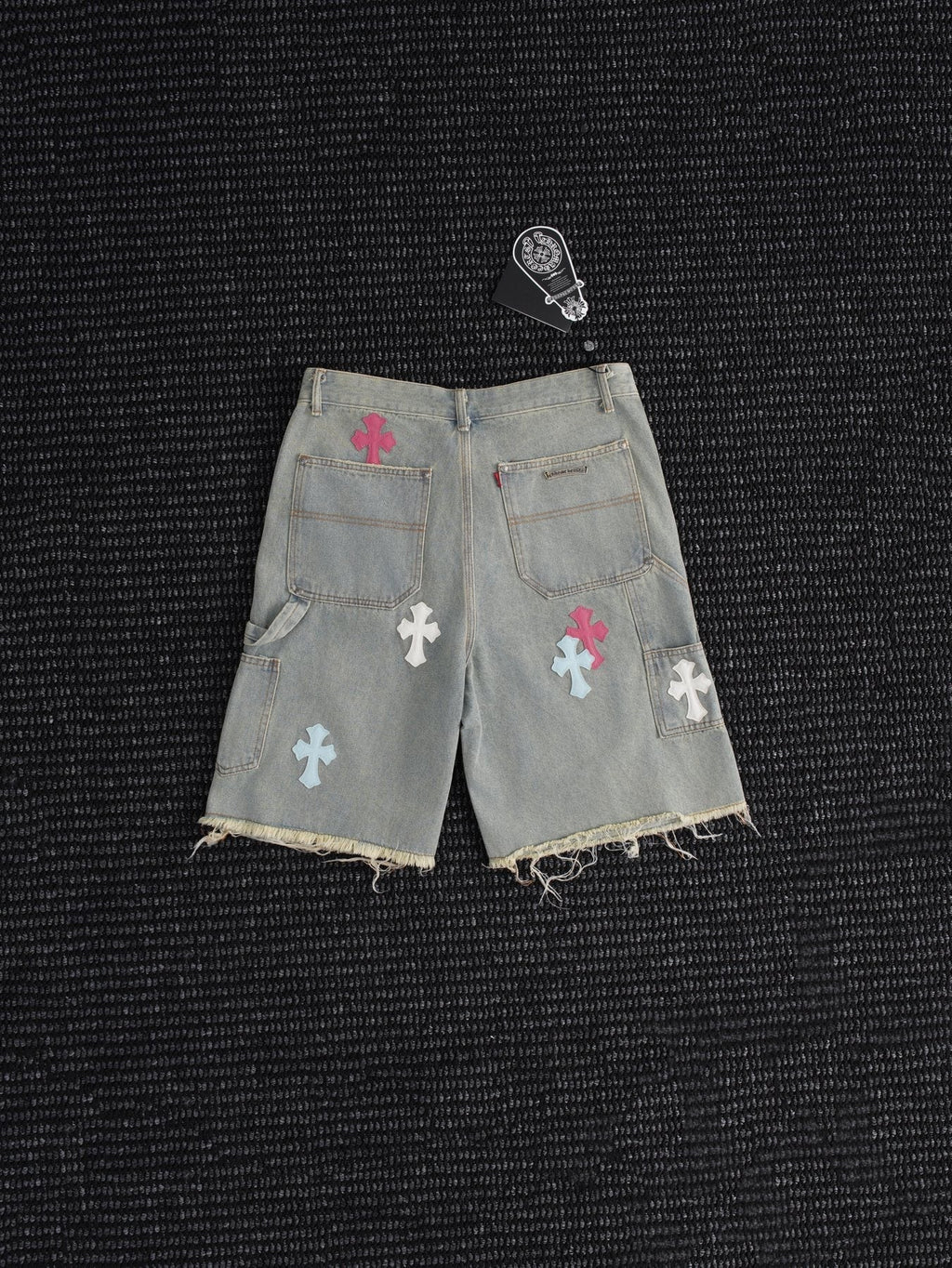 Chrome Hearts Cross Patch Light Blue Denim Shorts ¡ª back