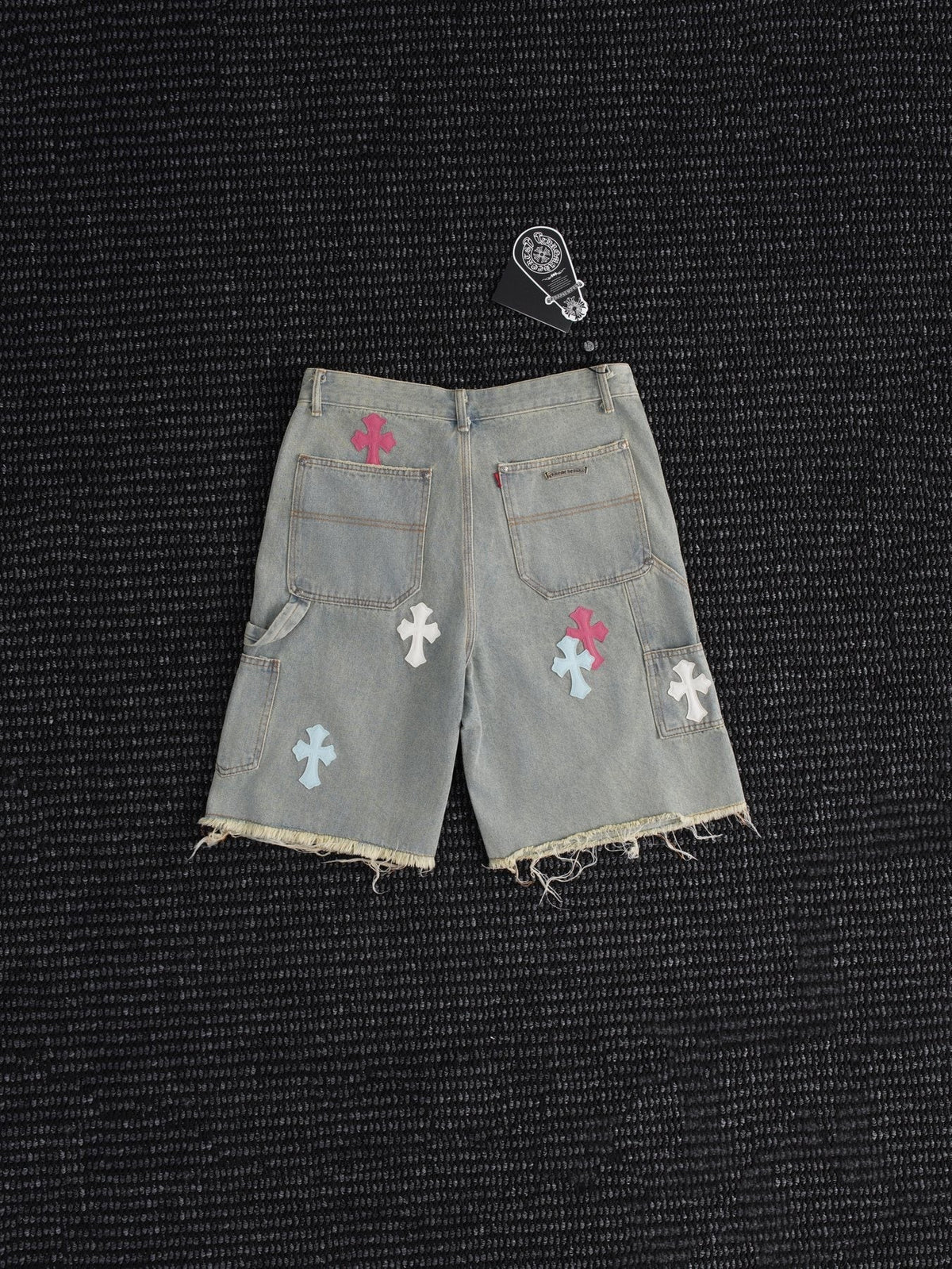Chrome Hearts Cross Patch Light Blue Denim Shorts ¡ª back