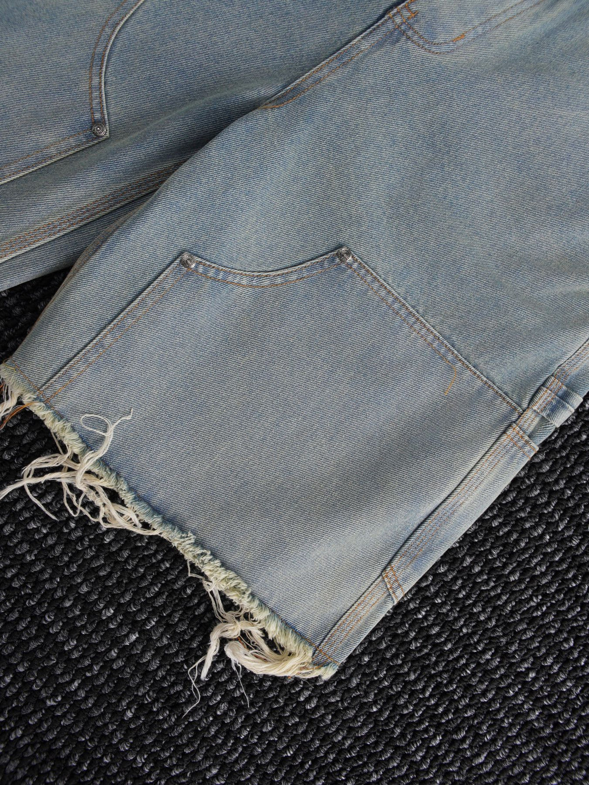 Chrome Hearts Light Blue Washed Denim Shorts ¡ª detail