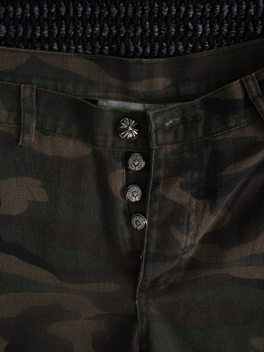 Chrome Hearts Green Camo Cargo Shorts ¡ª detail