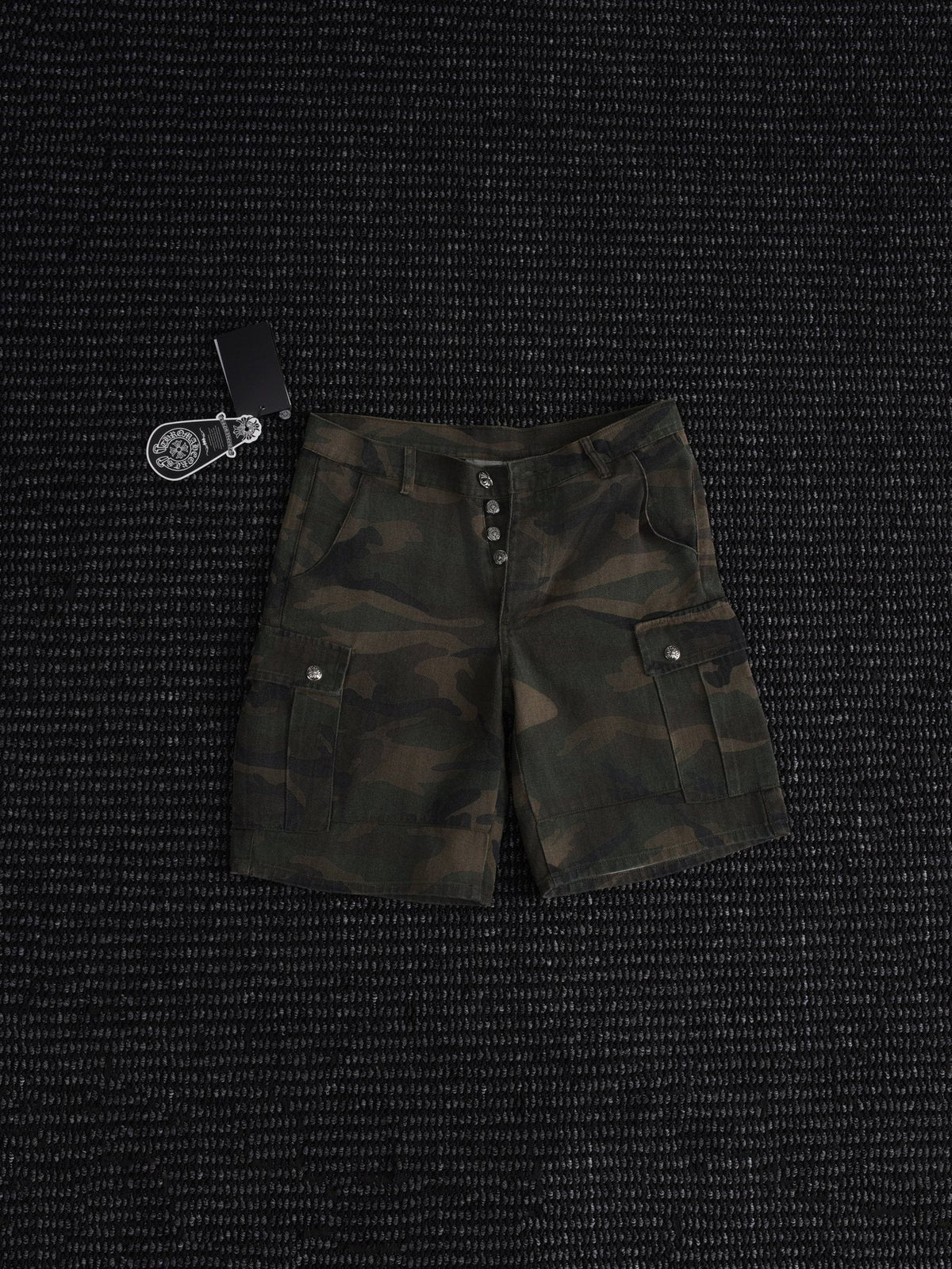 Chrome Hearts Green Camo Cargo Shorts ¡ª front