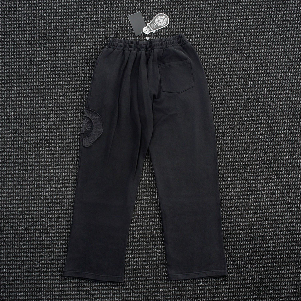 Chrome Hearts Horseshoe Embroidered Black Pants ¡ª front