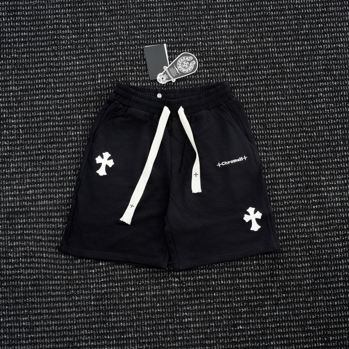 Chrome Hearts Cross Patch Drawstring Shorts ¡ª front