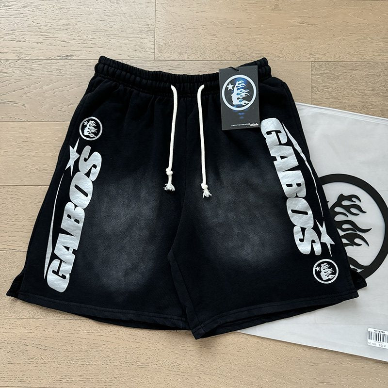 GABOS Washed Black Side Graphic Shorts ¡ª context