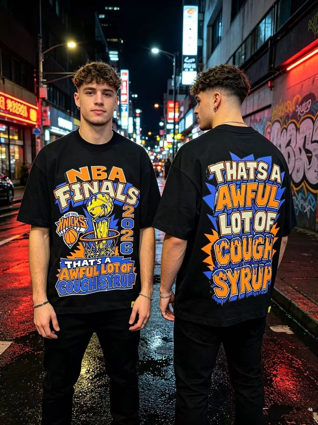 THAT'S A AWFUL LOT OF COUGH SYRUP Front & Back Graphic T-Shirt ¡ª context