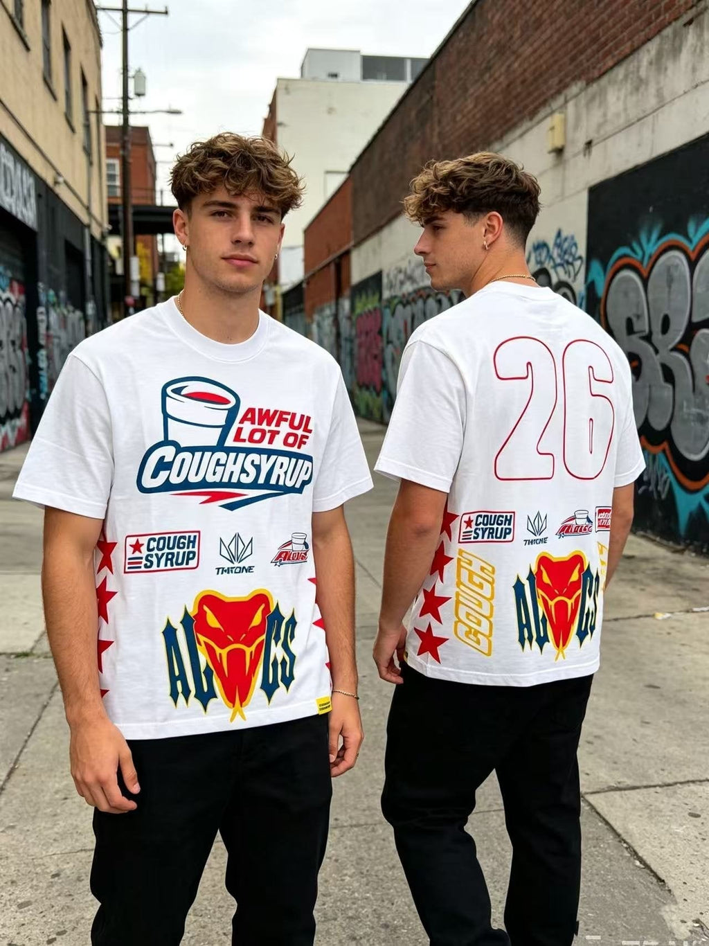THAT'S A AWFUL LOT OF COUGH SYRUP Front & Back Graphic T-Shirt ¡ª context