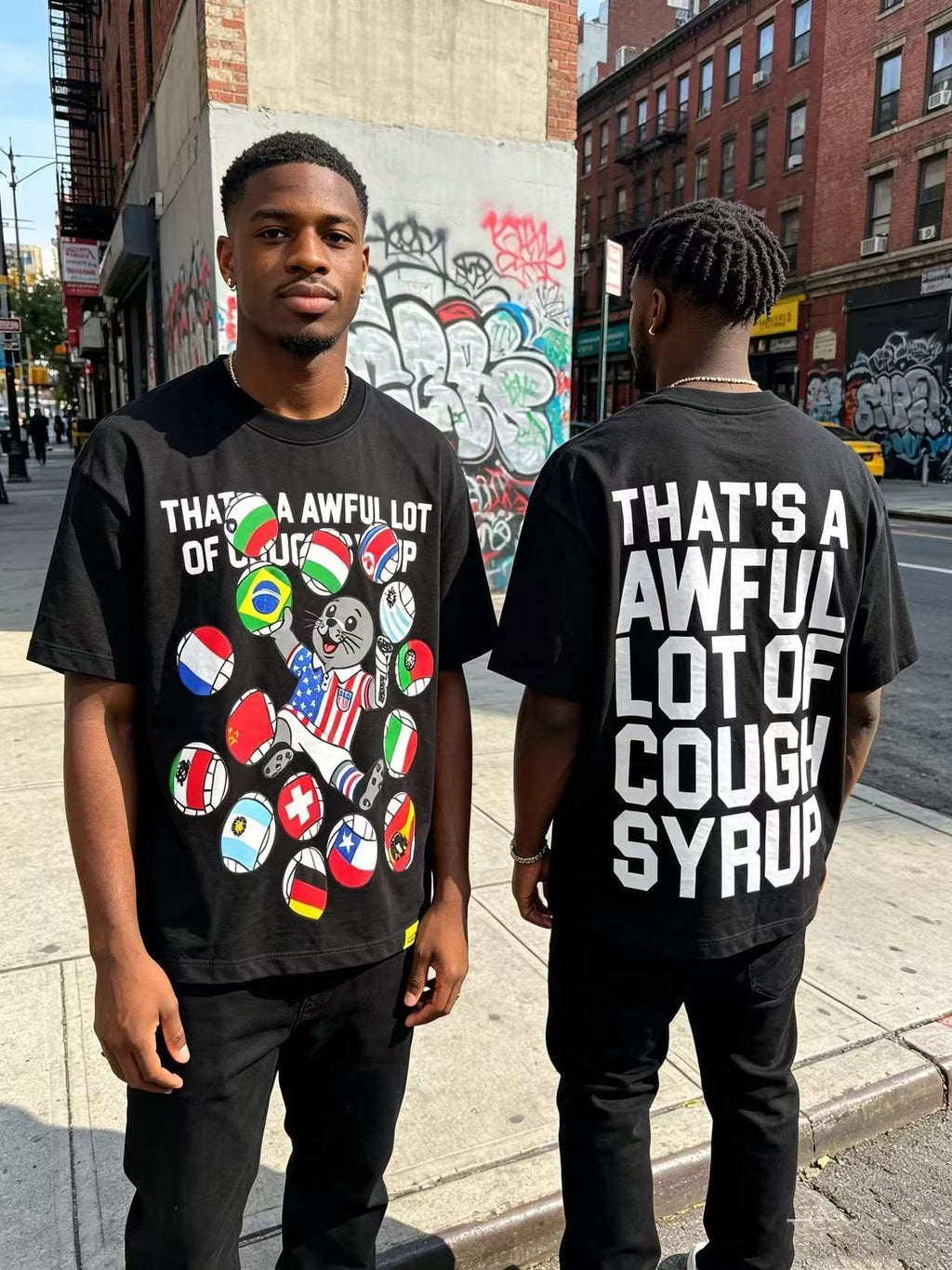 THAT'S A AWFUL LOT OF COUGH SYRUP Bear Graphic T-Shirt ¡ª hero