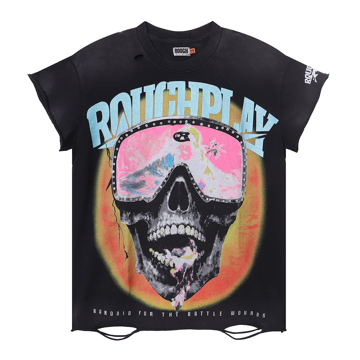 Rough Play Skull Goggles Graphic T-Shirt ¡ª front