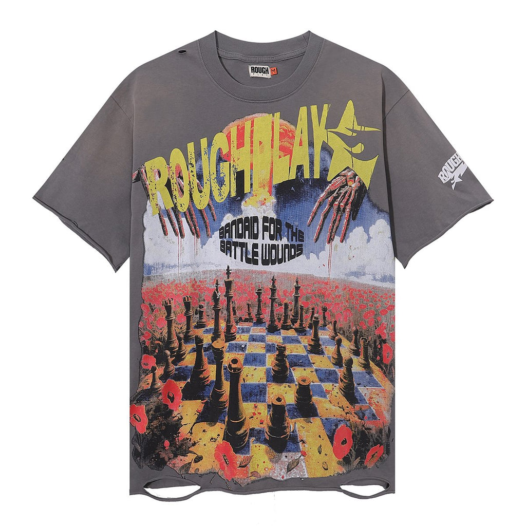 Rough Play Think Twice Chess Graphic T-Shirt ¡ª hero