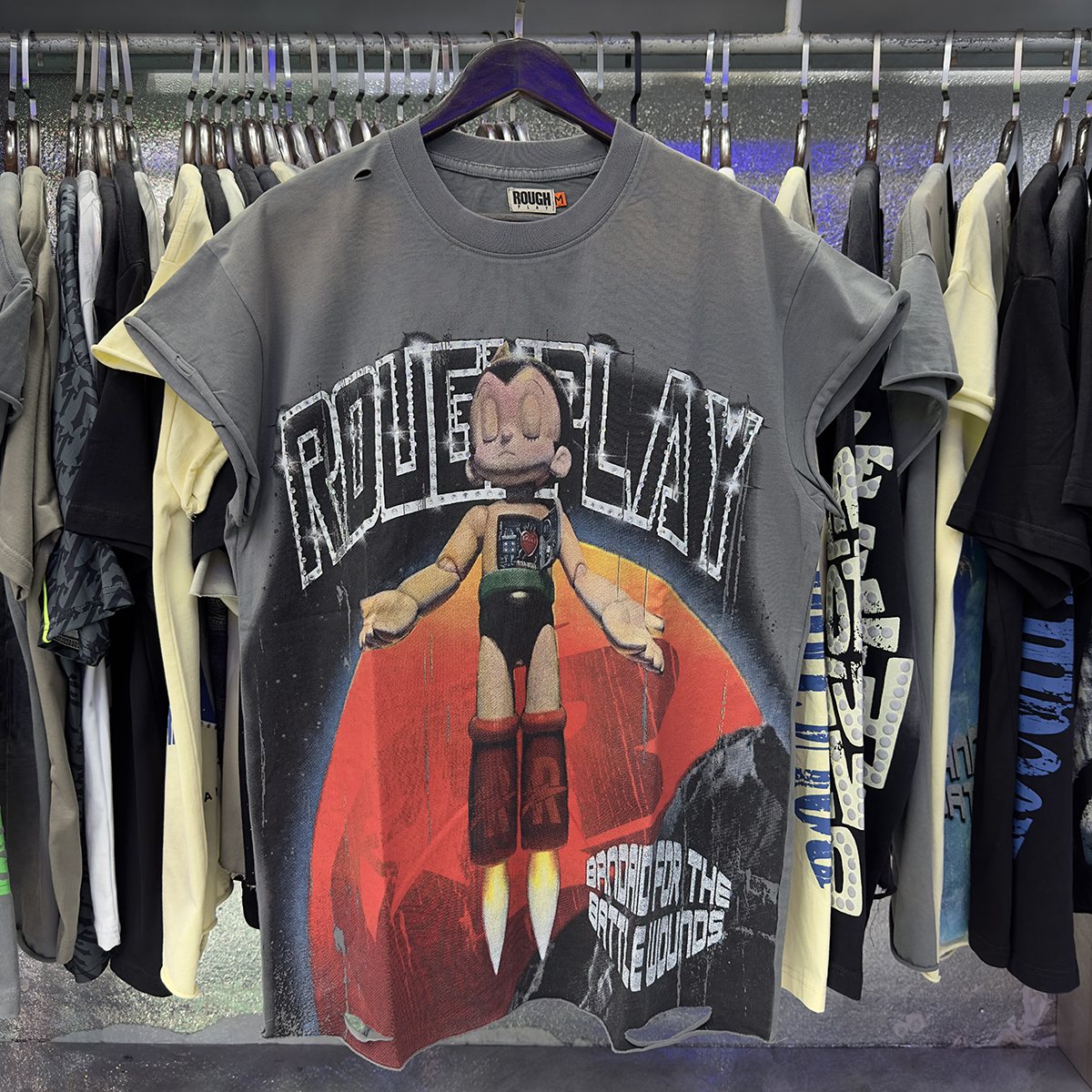 Rough Play Astro Boy Graphic Distressed T-Shirt ¡ª context