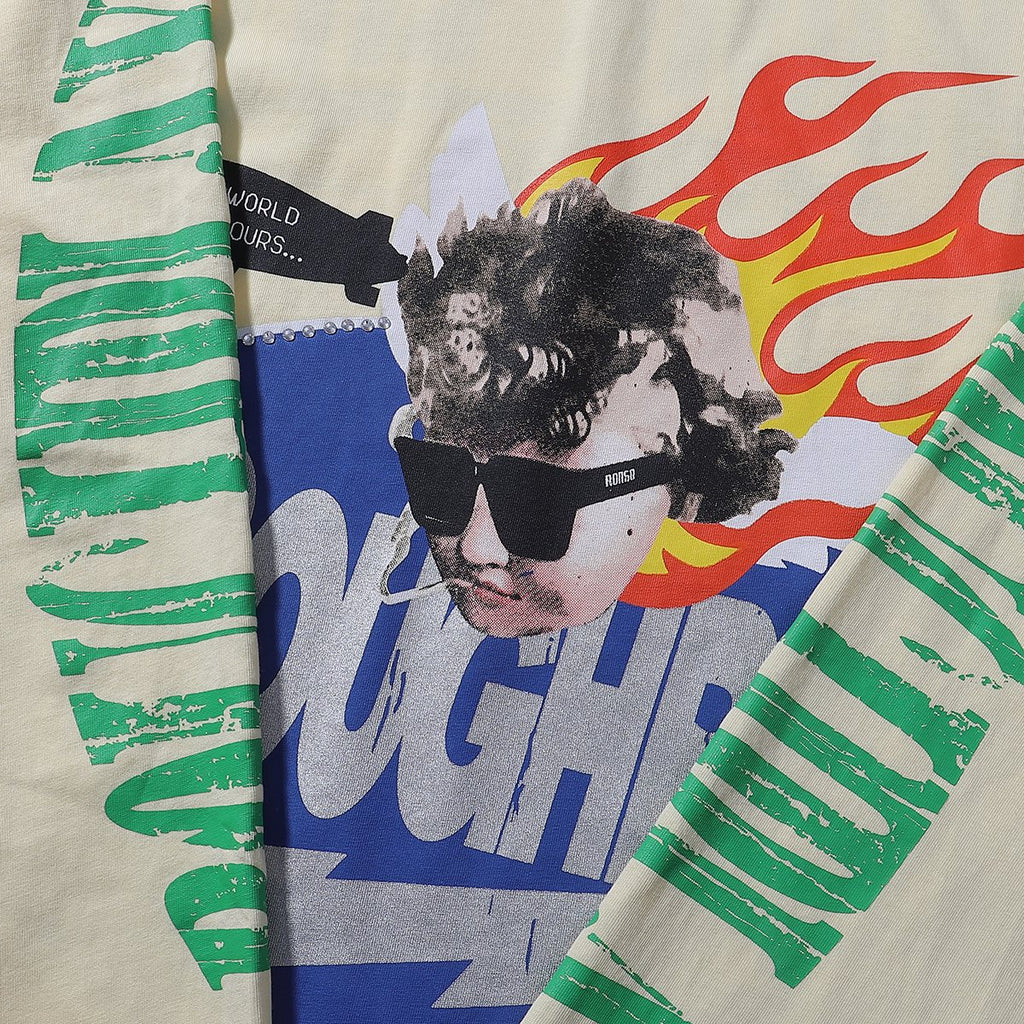 Rough Play SoulBoy Rhinestone Graphic Long-Sleeve T-Shirt ¡ª detail