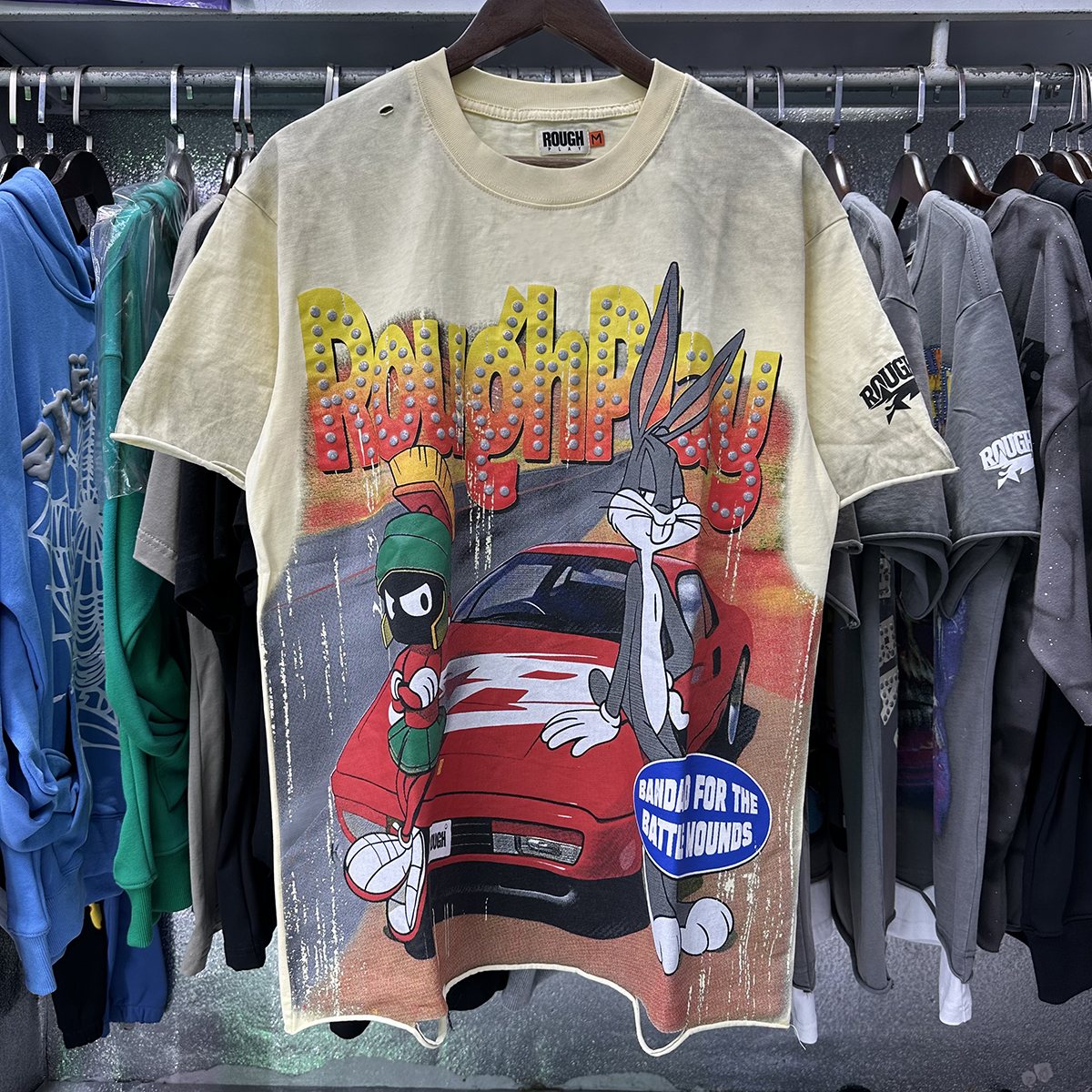 Rough Play Rabbit Car Distressed Short-Sleeve T-Shirt ¡ª context