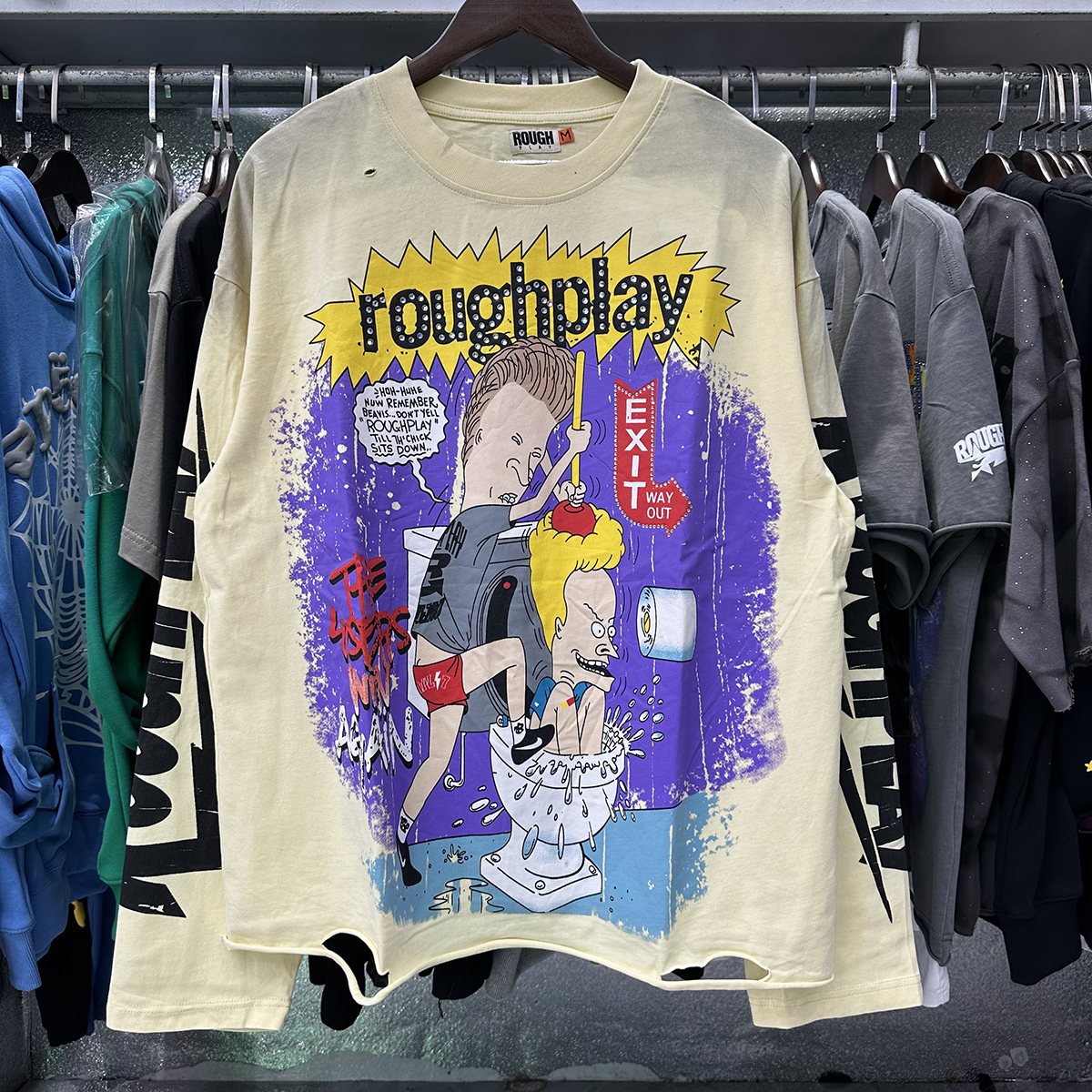 Rough Play Beavis Buttead Rhinestone Graphic Long-Sleeve T-Shirt ¡ª context