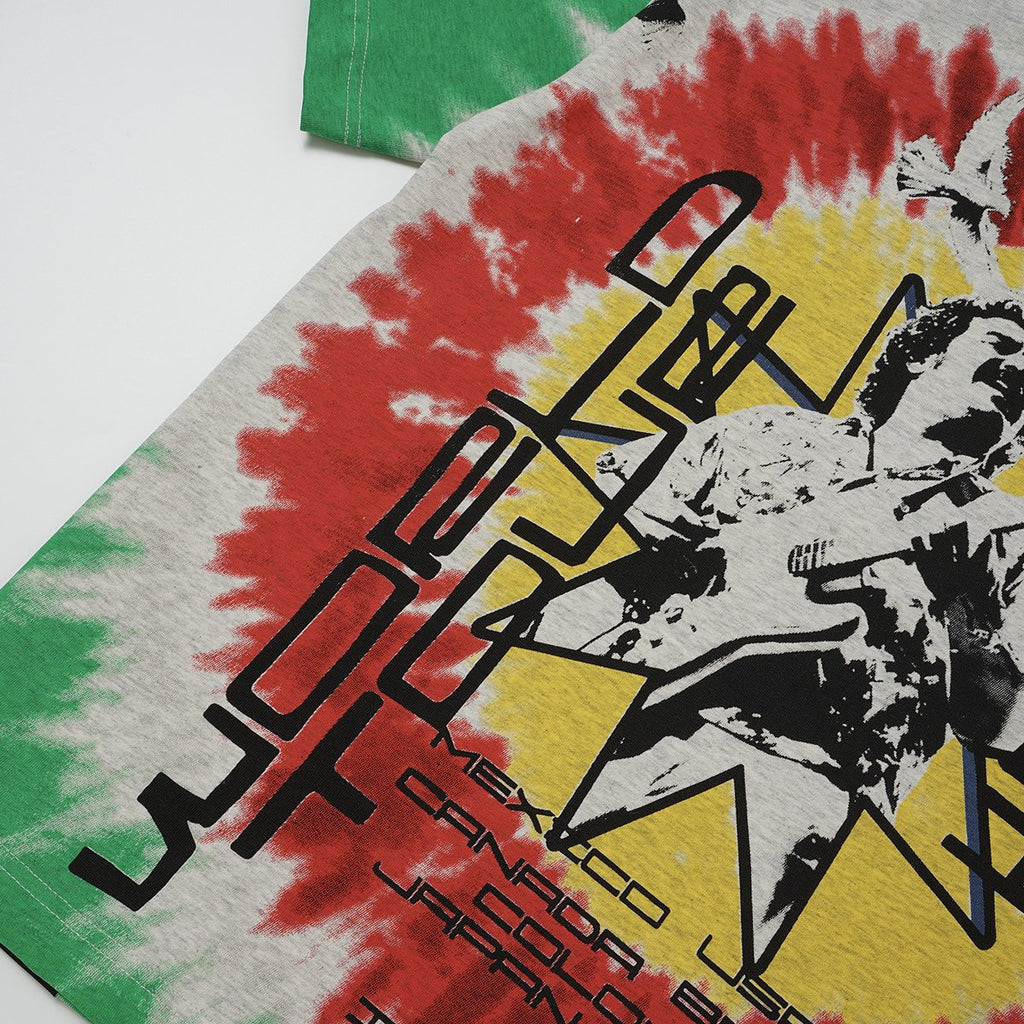 ASAALL Green Tie-Dye World Tour Graphic T-Shirt ¡ª detail