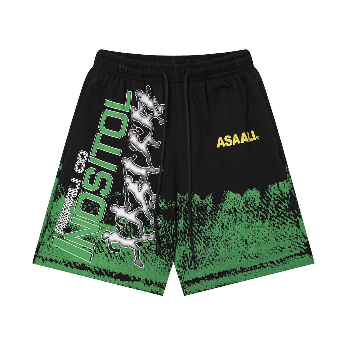 ASAALL Black Multicolor Graphic Shorts ¡ª front