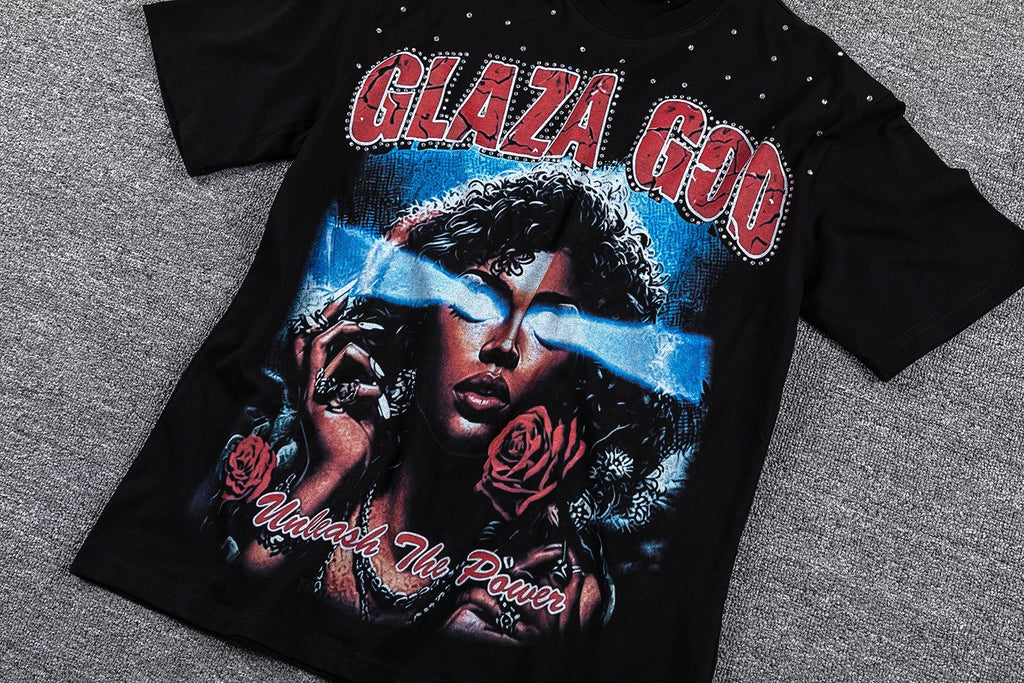 GLAZA GOD Unleash The Power Graphic T-Shirt ¡ª detail