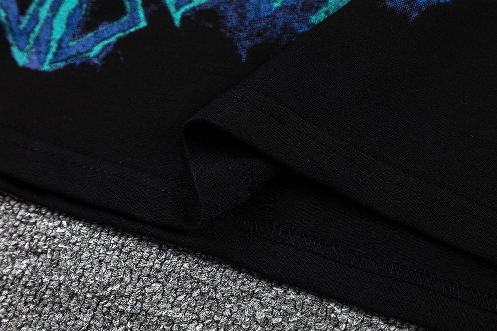GUAPI Blue Graphic Black T-Shirt ¡ª detail