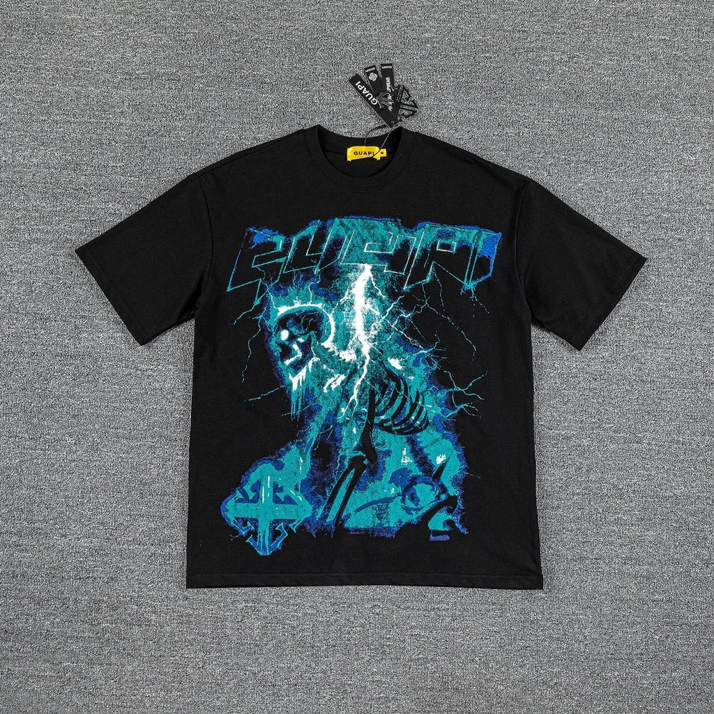 GUAPI Blue Graphic Black T-Shirt ¡ª hero