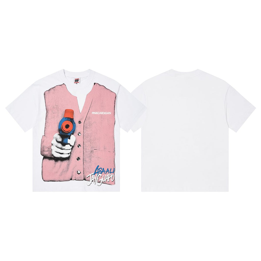 ASAALL Faux Cardigan Graphic T-Shirt ¡ª front