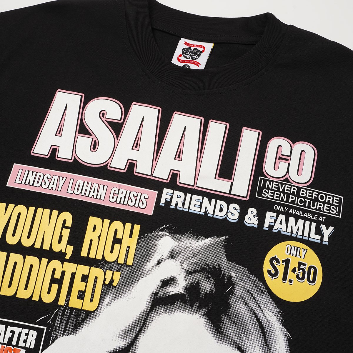 ASAALL Young Rich Addicted Portrait Graphic T-Shirt ¡ª detail