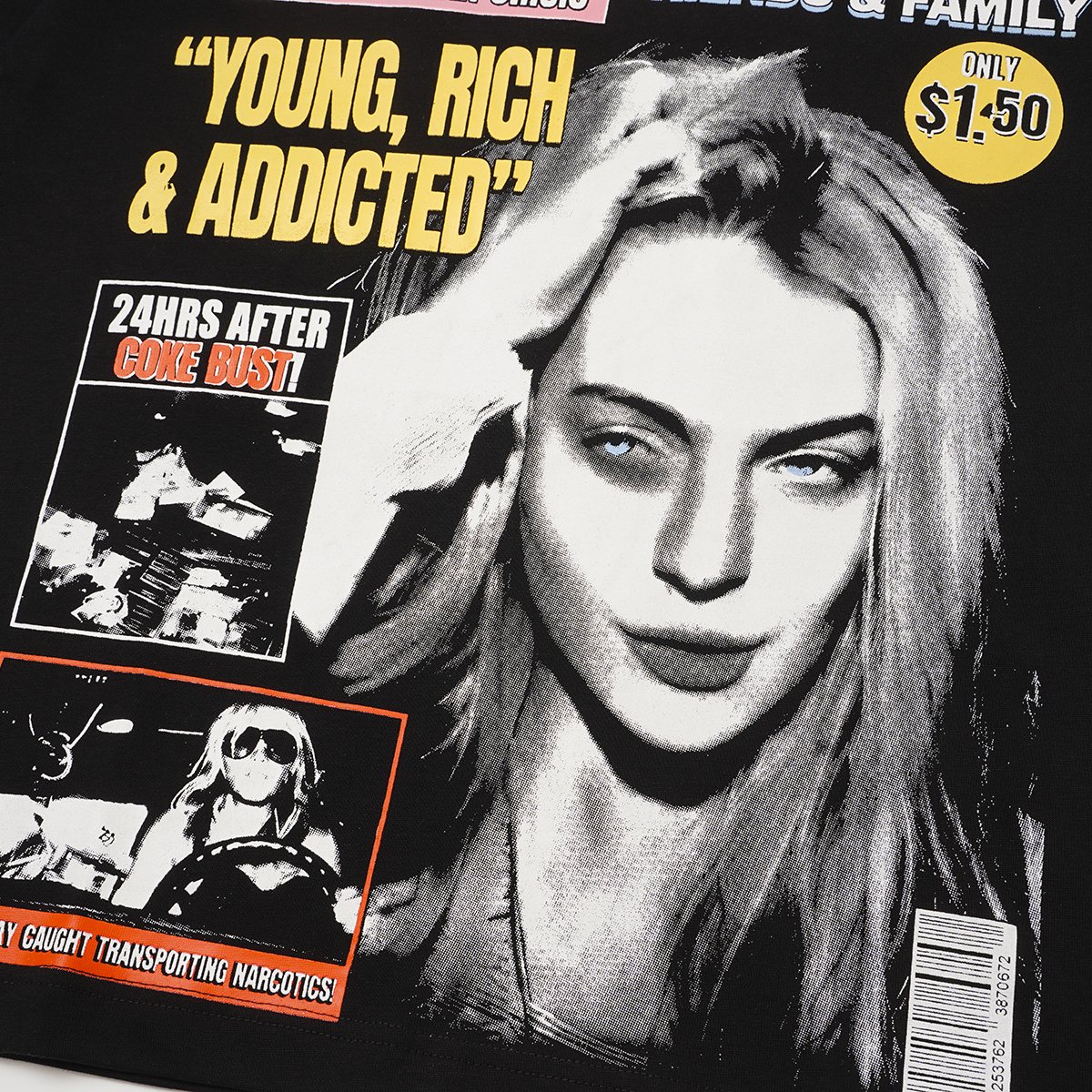 ASAALL Young Rich Addicted Portrait Graphic T-Shirt ¡ª detail