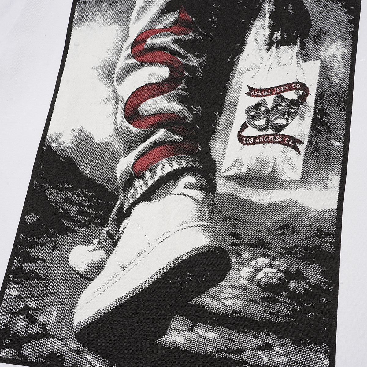 ASAALL Black and Red Front Graphic T-Shirt ¡ª detail
