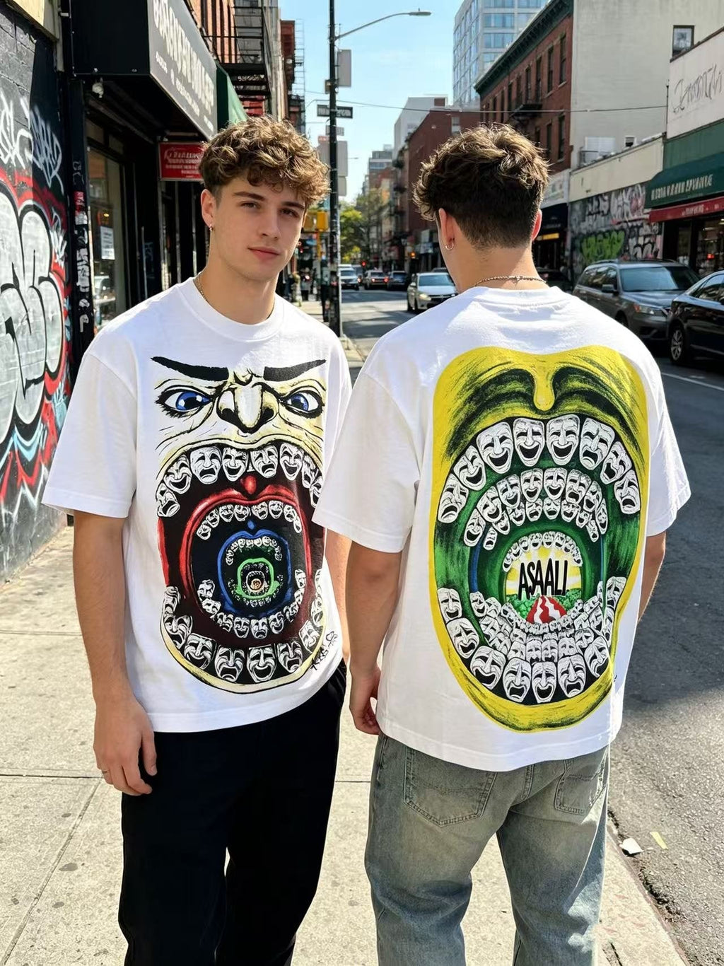 ASAALL Mouth Mask Graphic Short-Sleeve T-Shirt ¡ª context
