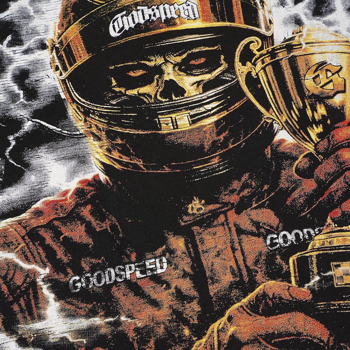Godspeed Racing Skull Trophy Graphic T-Shirt ¡ª detail