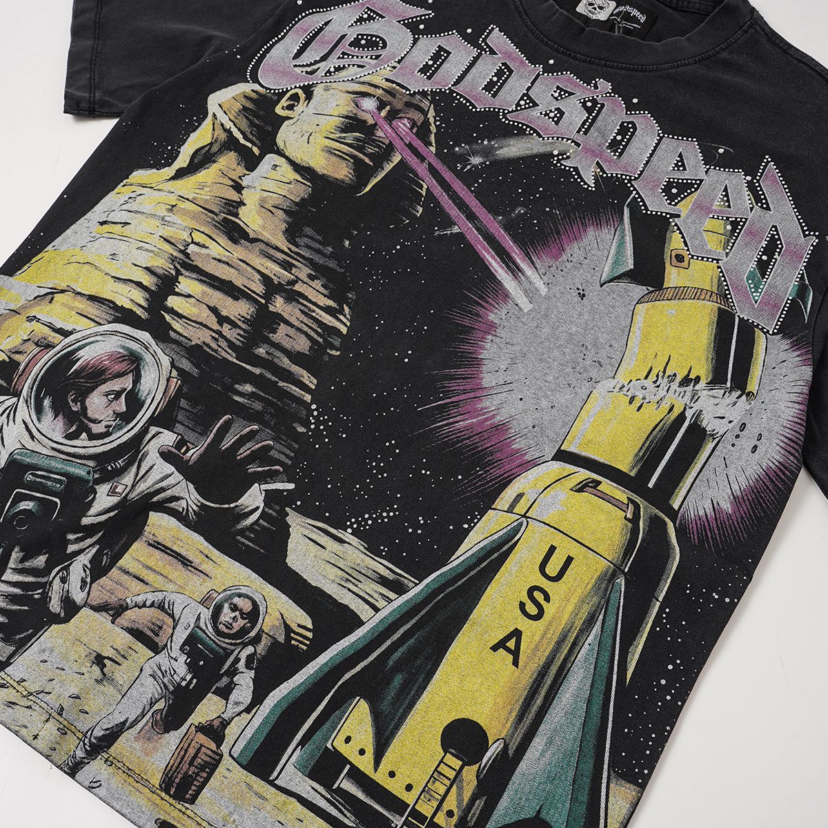 Godspeed Astronaut Rocket Graphic T-Shirt ¡ª detail