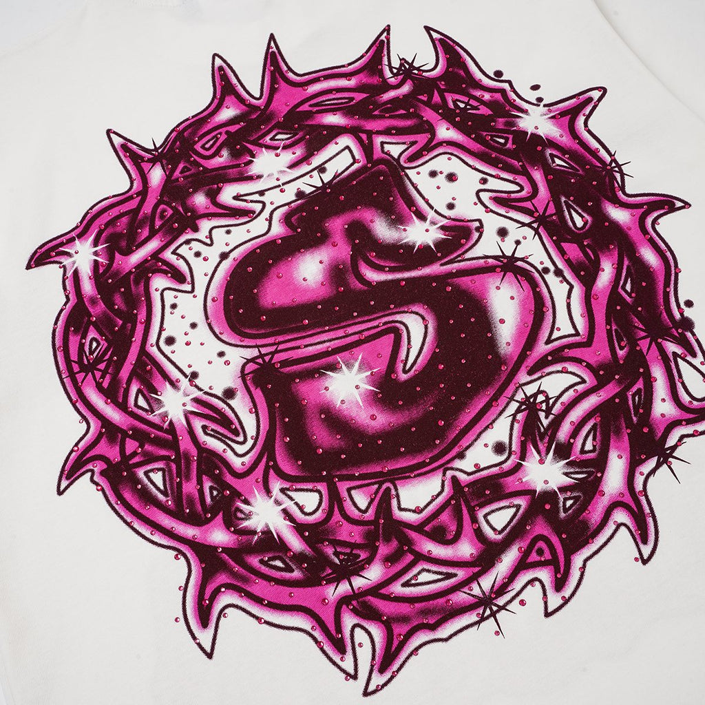 SAINT Rhinestone Front & Back Graphic T-Shirt ¡ª detail