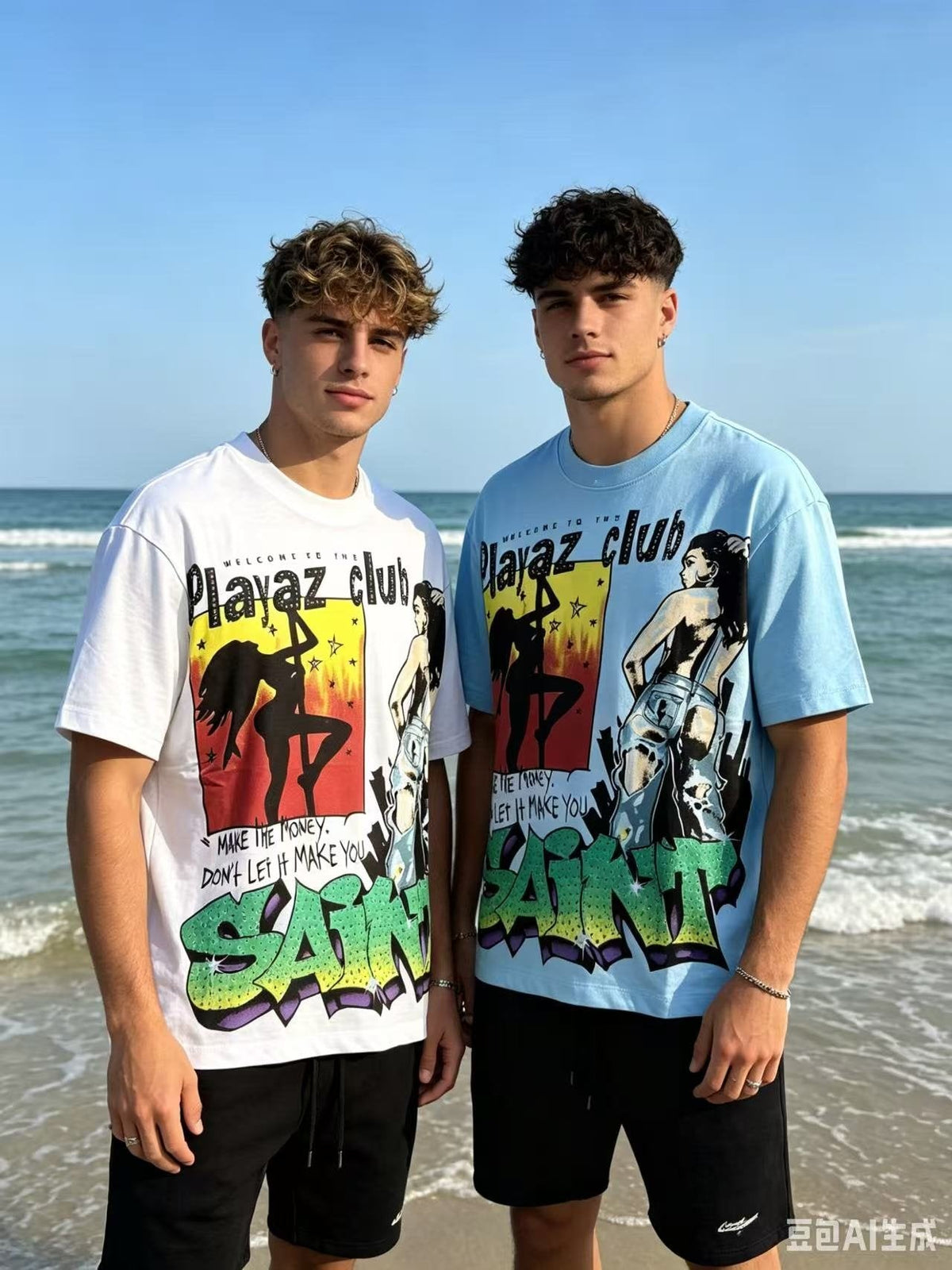 SAINT Playaz Club Graphic T-Shirt ¡ª context
