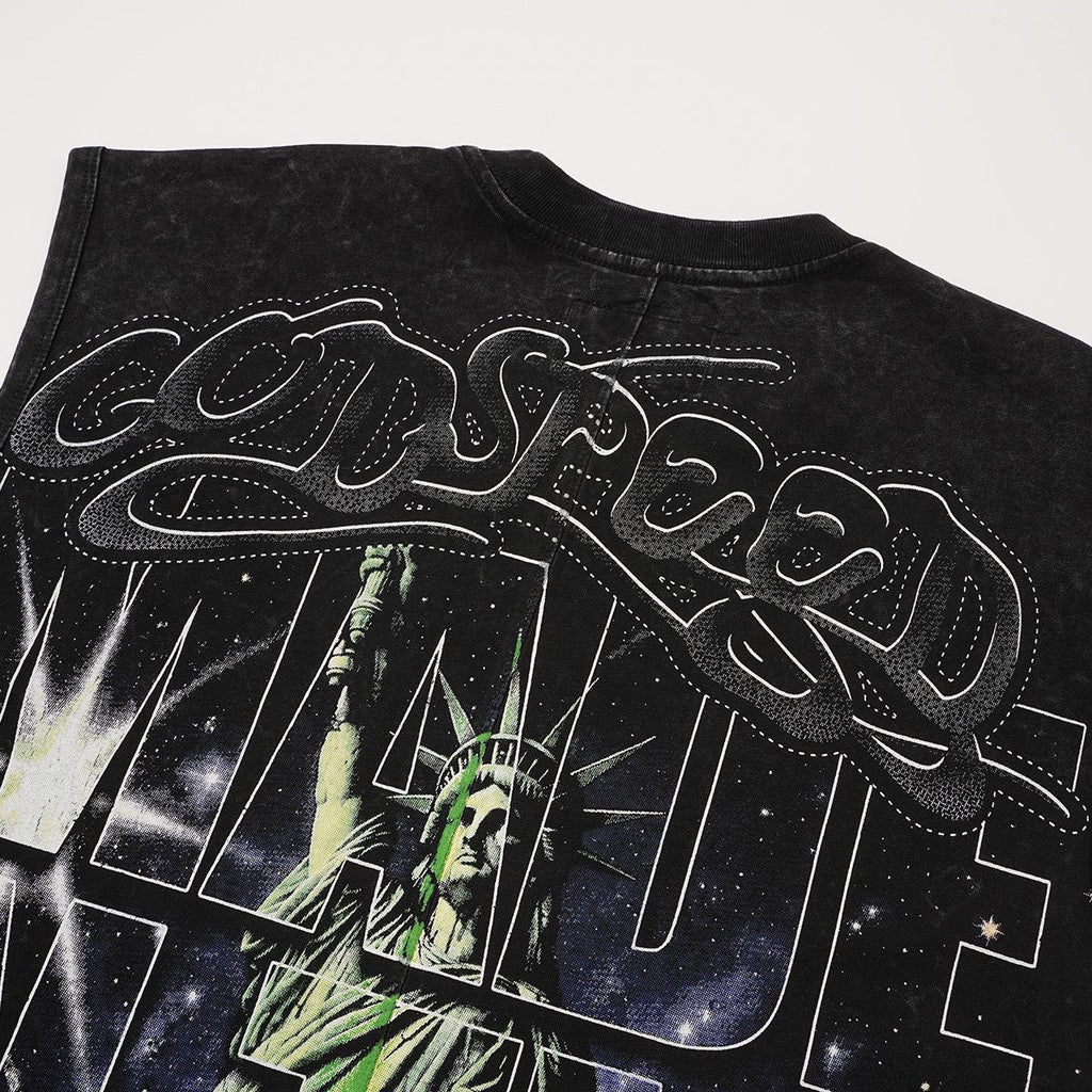 Godspeed Statue of Liberty NYC Sleeveless T-Shirt ¡ª detail