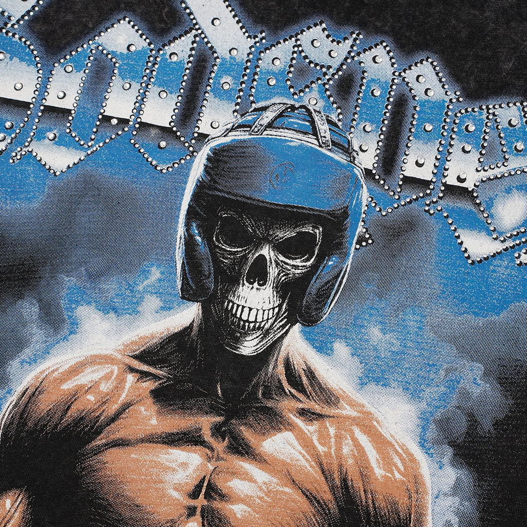 Godspeed Boxer Skull Graphic Acid-Wash Sleeveless T-Shirt ¡ª detail