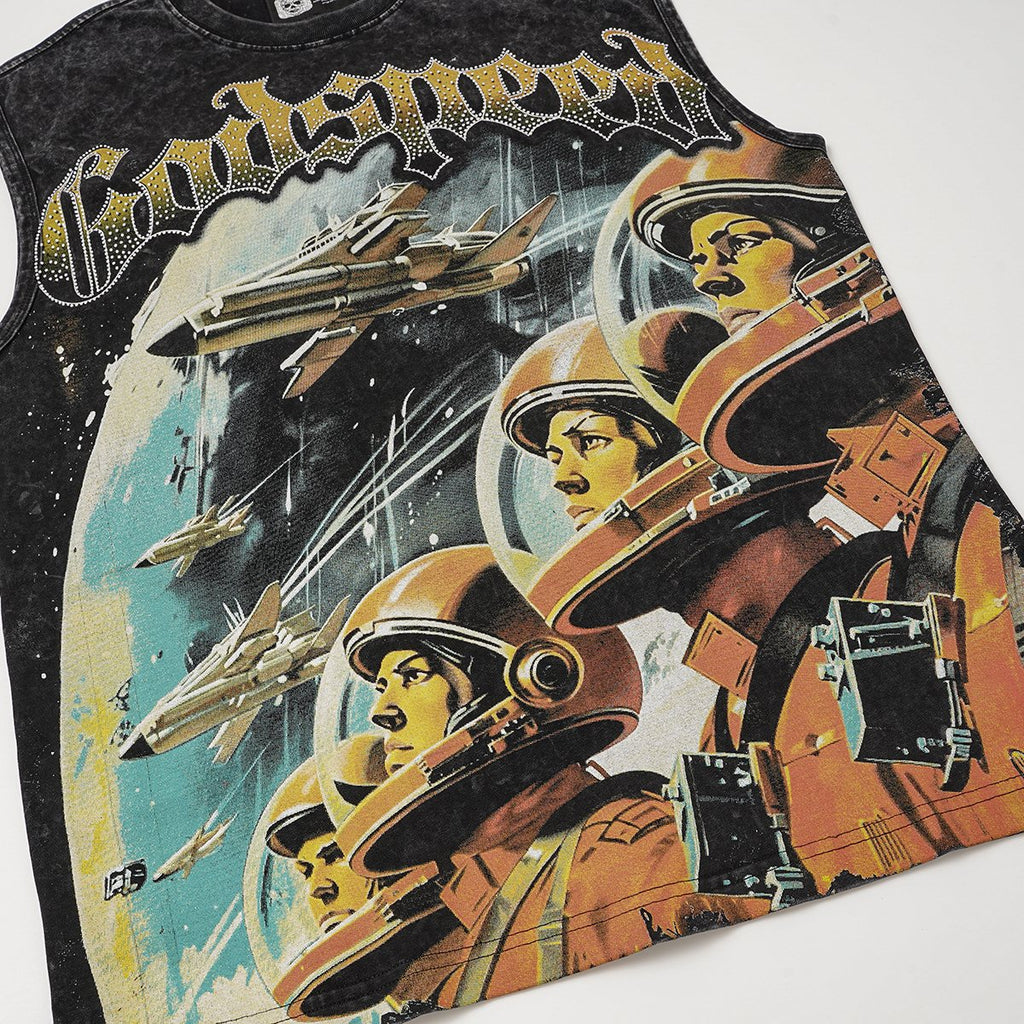 Godspeed Astronaut Graphic Sleeveless T-Shirt ¡ª detail