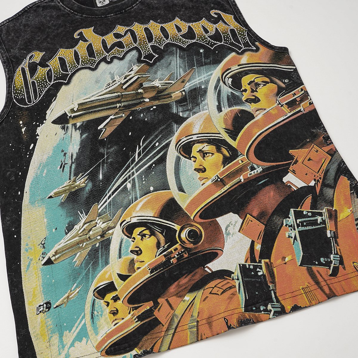 Godspeed Astronaut Graphic Sleeveless T-Shirt ¡ª detail