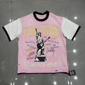 VARE ALL DAY Pink Contrast-Sleeve Graphic T-Shirt ¡ª hero