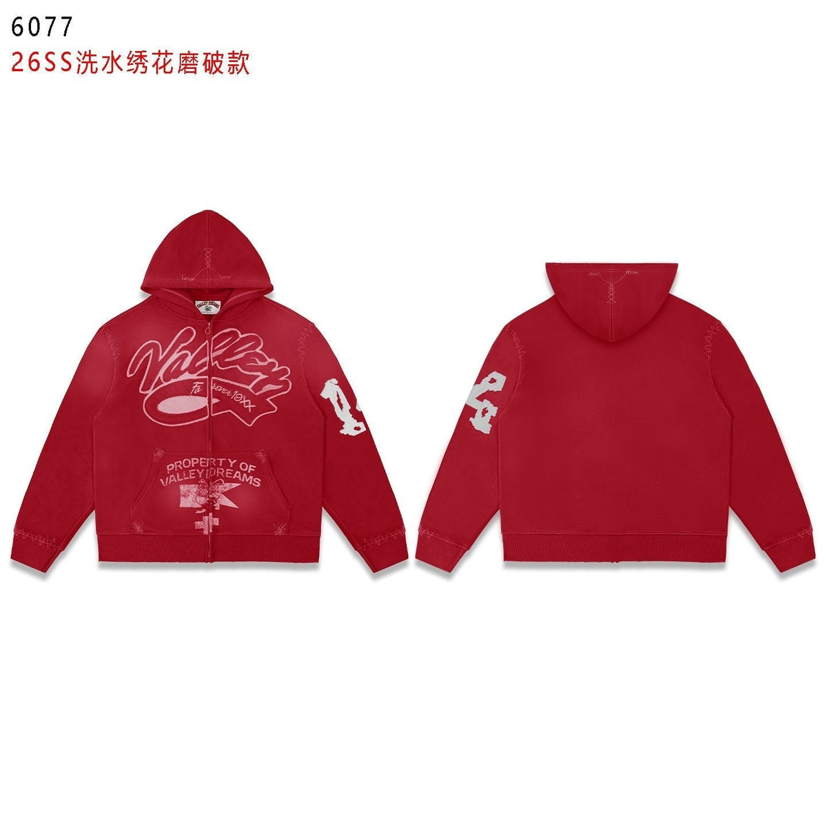 Valley Dreams Washed Full-Zip Graphic Hoodie ¡ª front