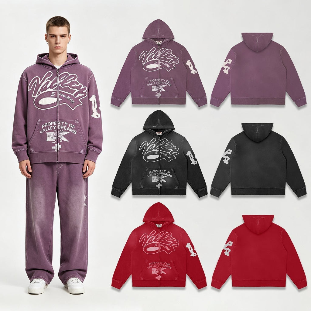 Valley Dreams Washed Full-Zip Graphic Hoodie ¡ª context