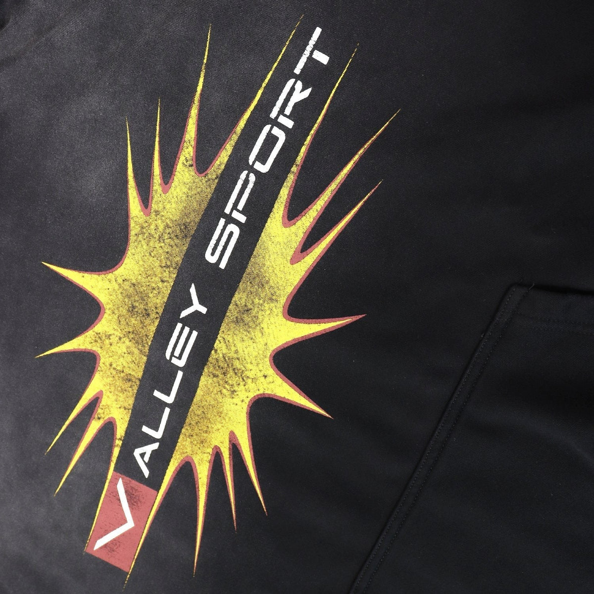 Valley Dreams Starburst Graphic Washed Black Hoodie ¡ª detail