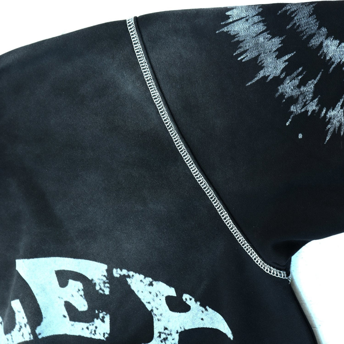 Valley Dreams 2000 Washed Black Graphic Hoodie ¡ª detail