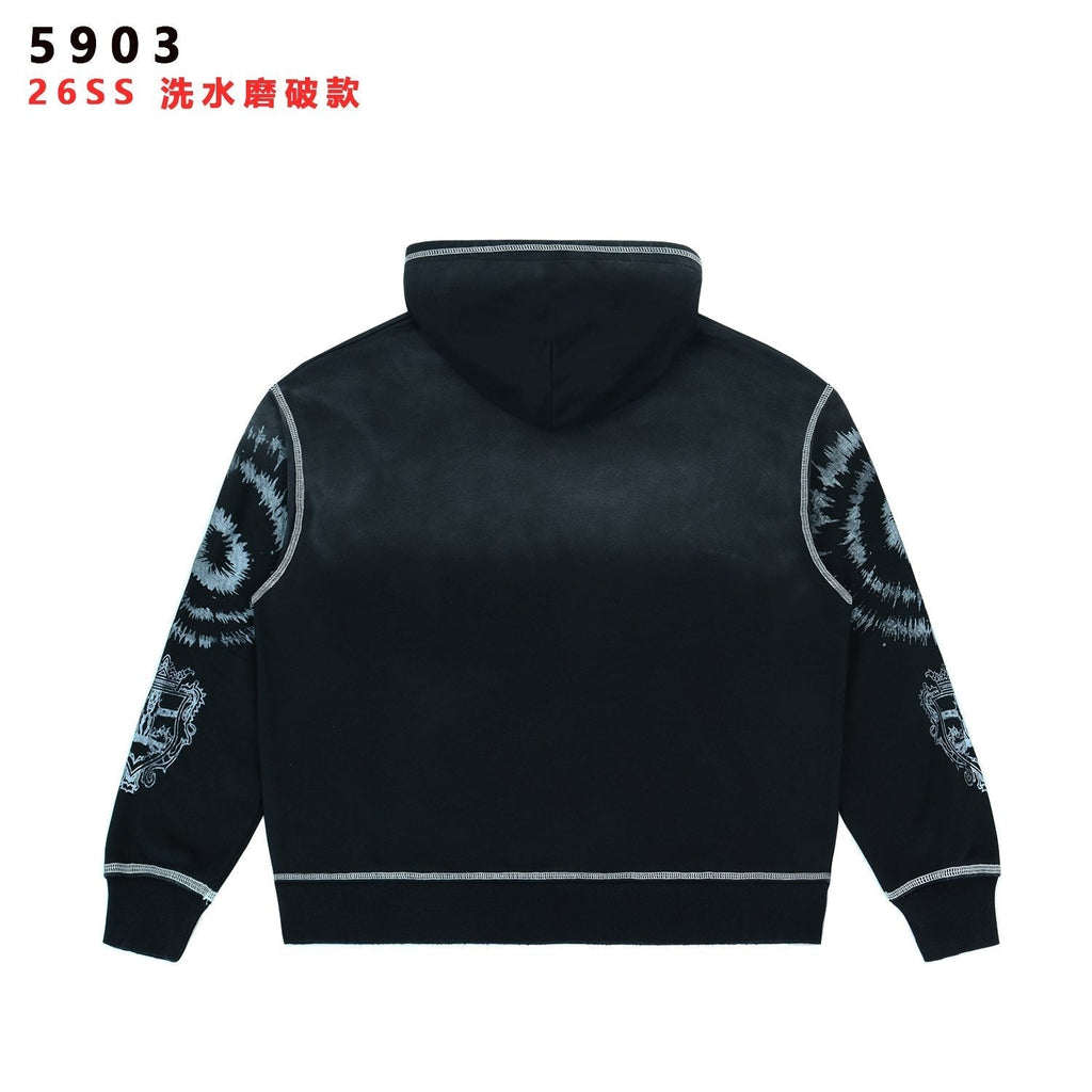 Valley Dreams 2000 Washed Black Graphic Hoodie ¡ª back
