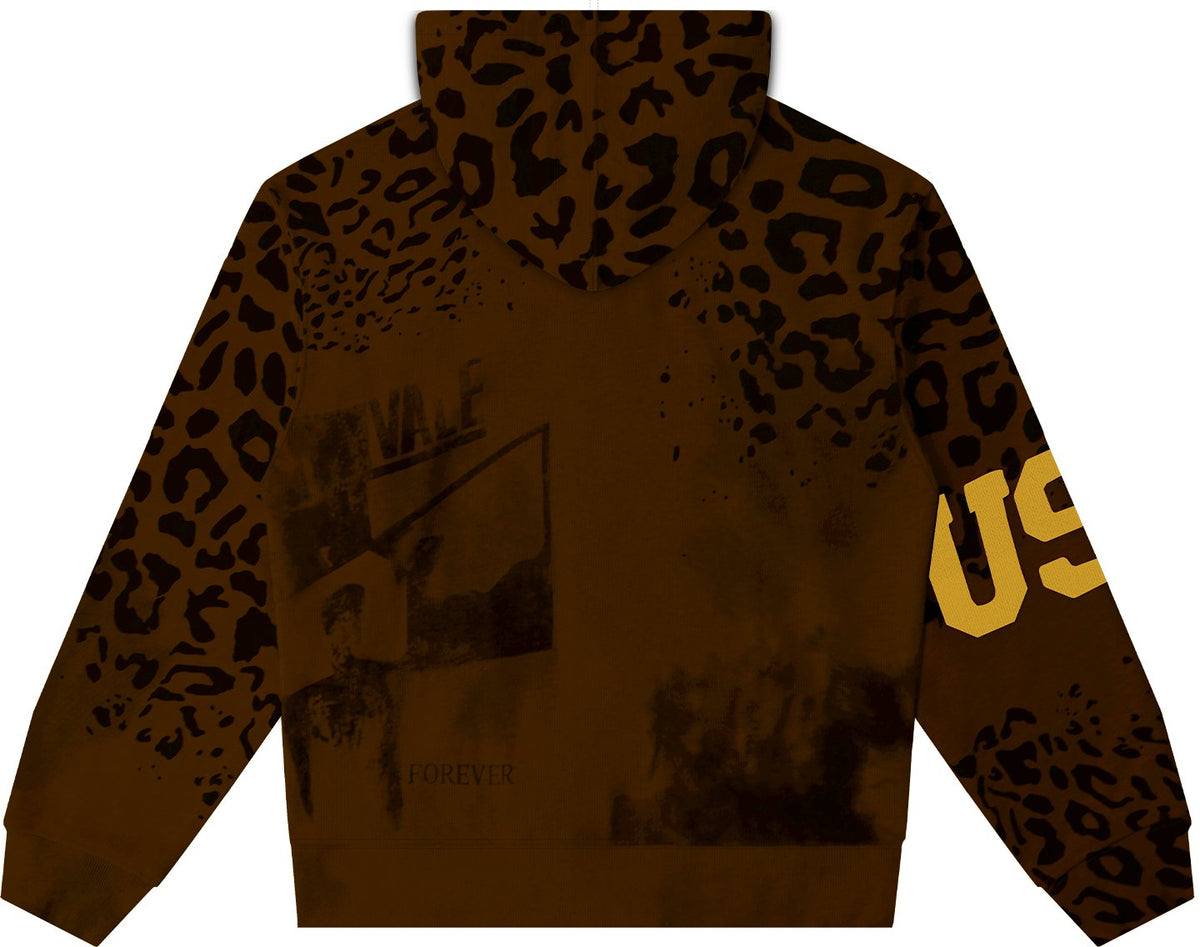 Valley Dreams Forever Leopard Panel Zip Hoodie ¡ª back